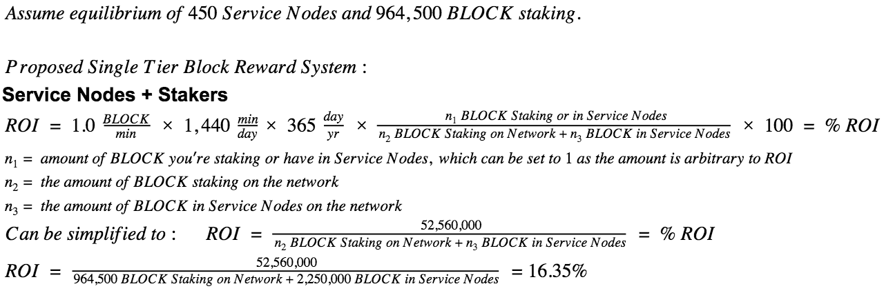 Single Tier Block Reward System